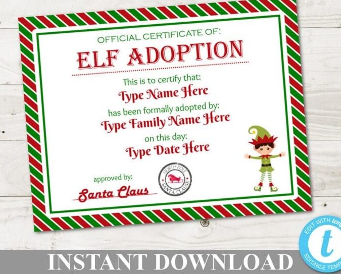 Get Your Official Elf on the Shelf Adoption Certificate Today!